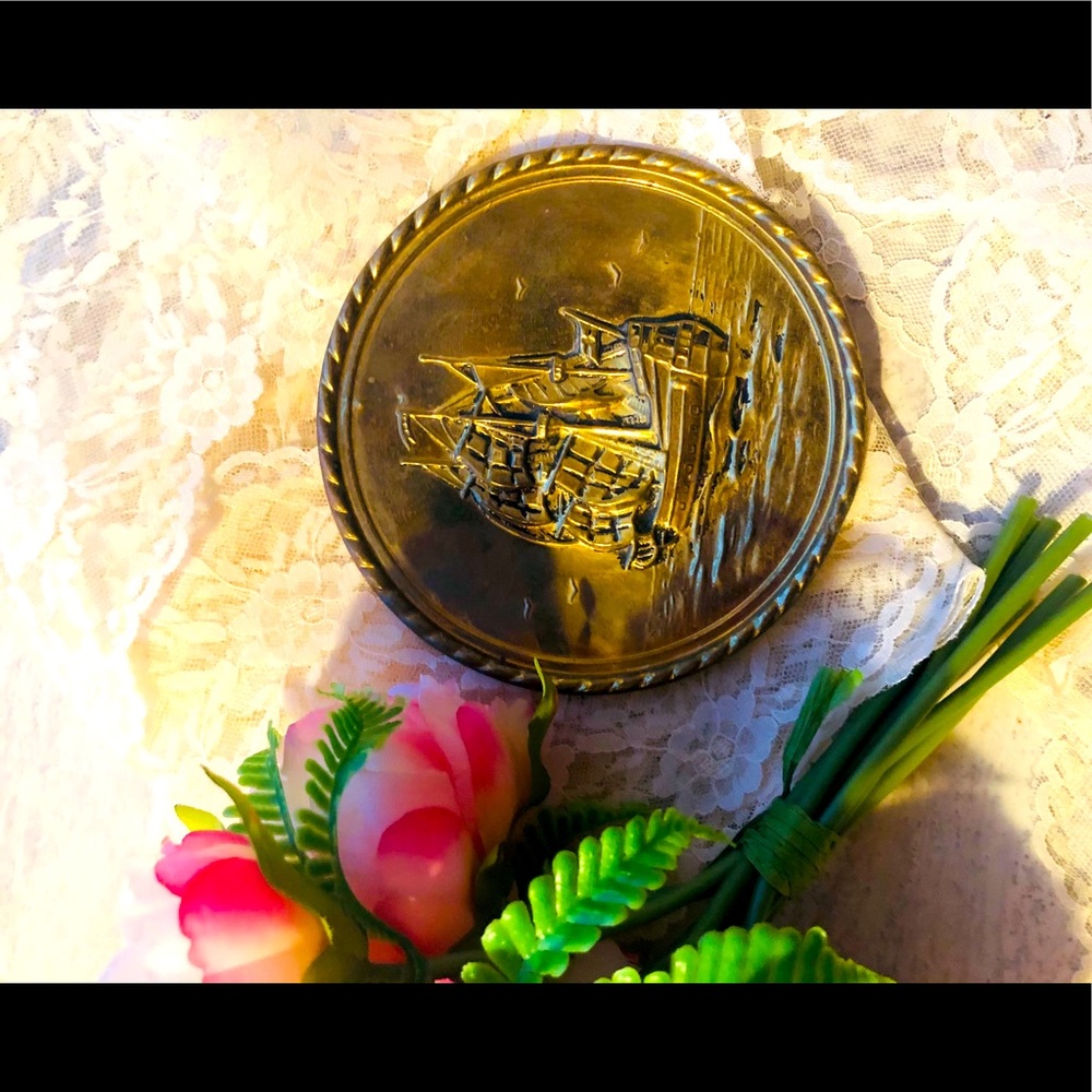 Vintage Hammered Brass Plate